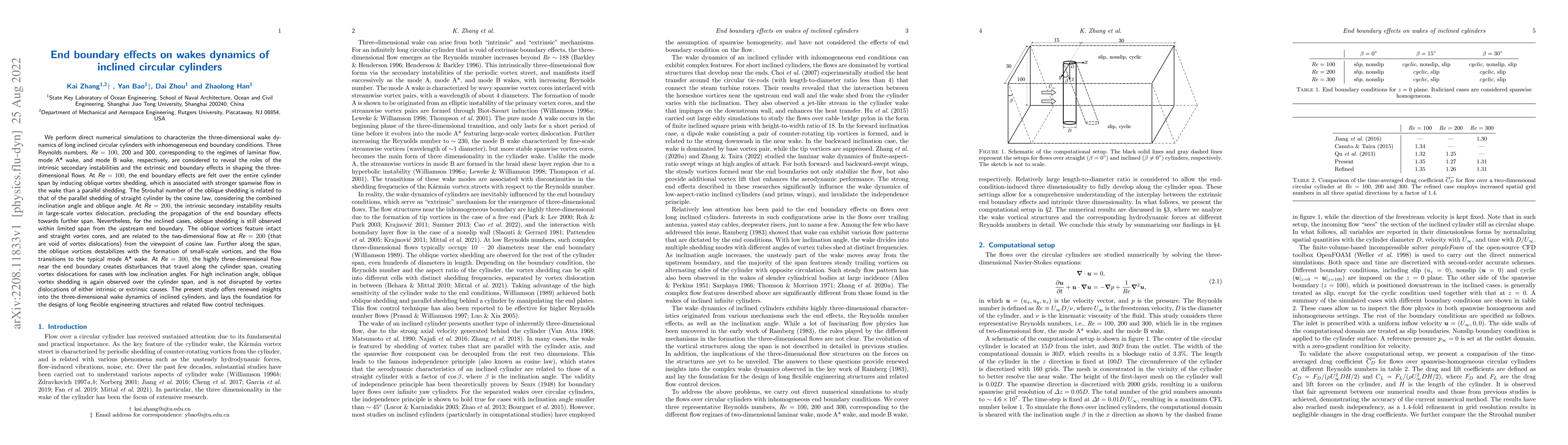 Thumbnail for End boundary effects on wakes dynamics of inclined circular cylinders