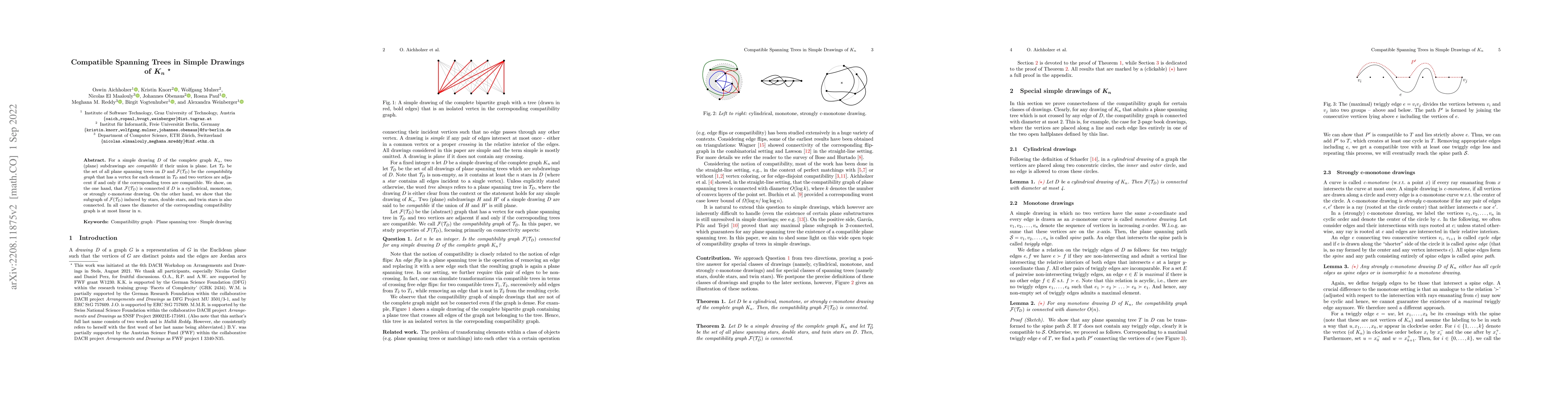 Thumbnail for Compatible Spanning Trees in Simple Drawings of $K_n$