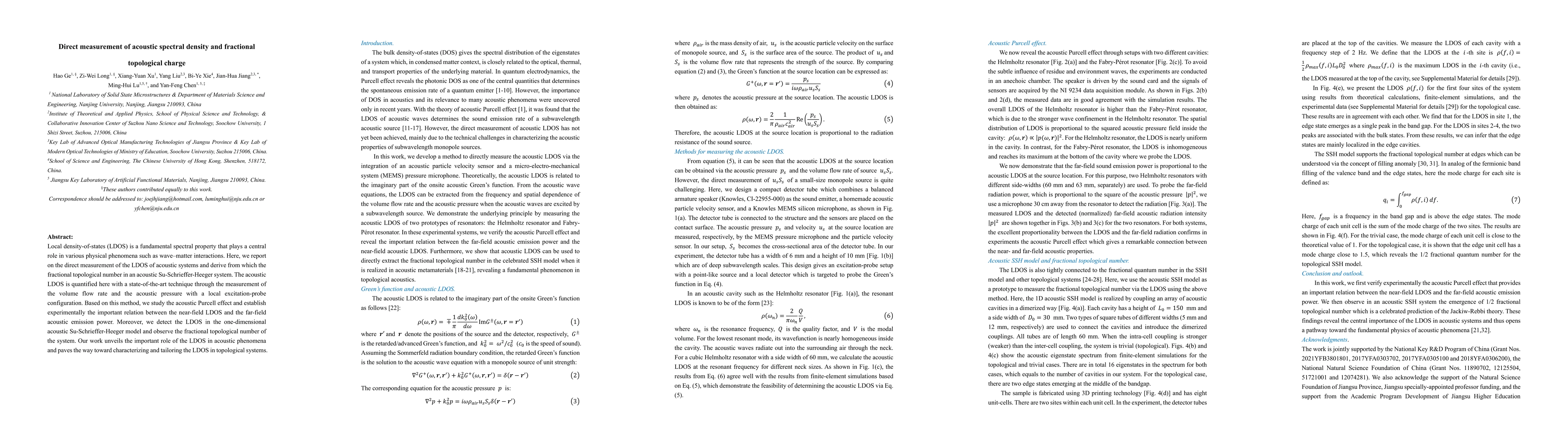 Thumbnail for Direct measurement of acoustic spectral density and fractional
  topological charge