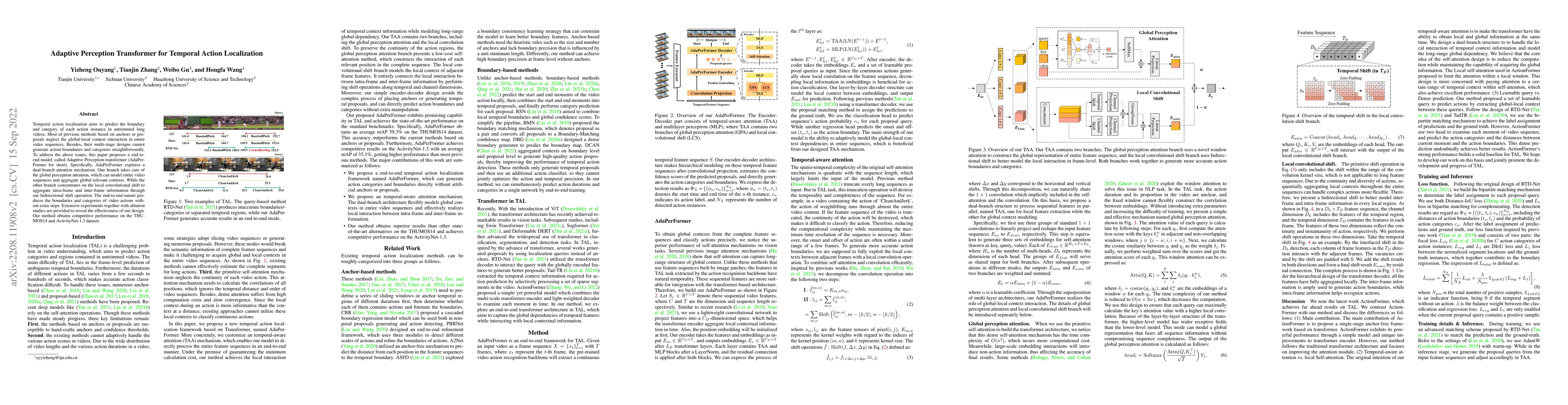 Thumbnail for Adaptive Perception Transformer for Temporal Action Localization