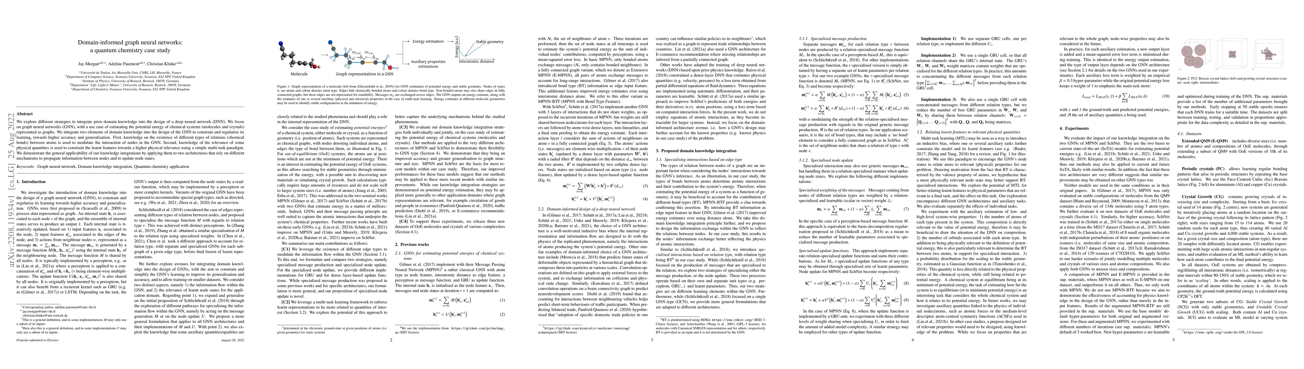 Thumbnail for Domain-informed graph neural networks: a quantum chemistry case study