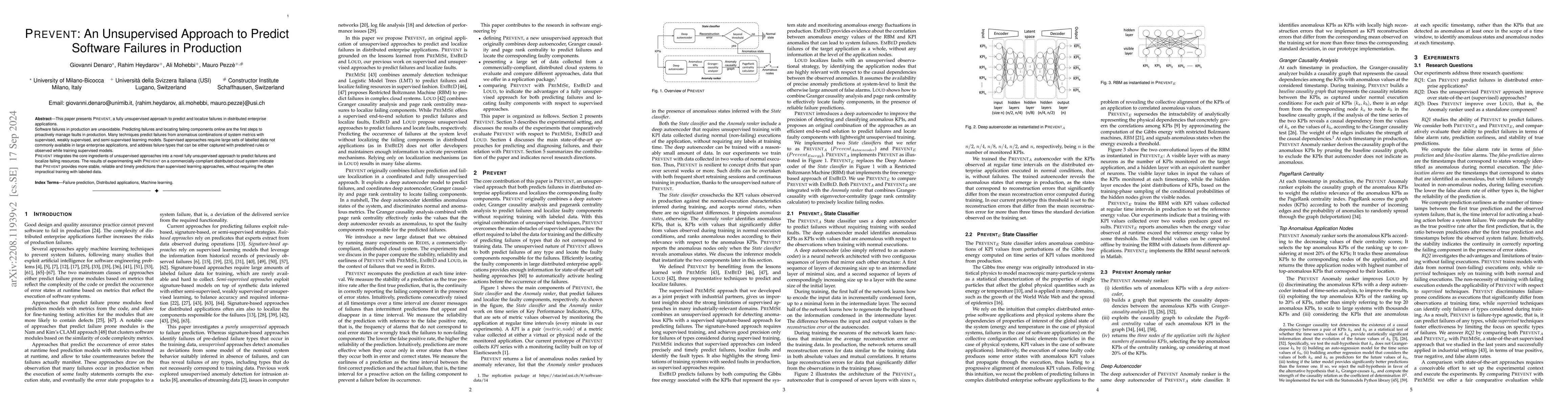 Thumbnail for PREVENT: An Unsupervised Approach to Predict Software Failures in
  Production