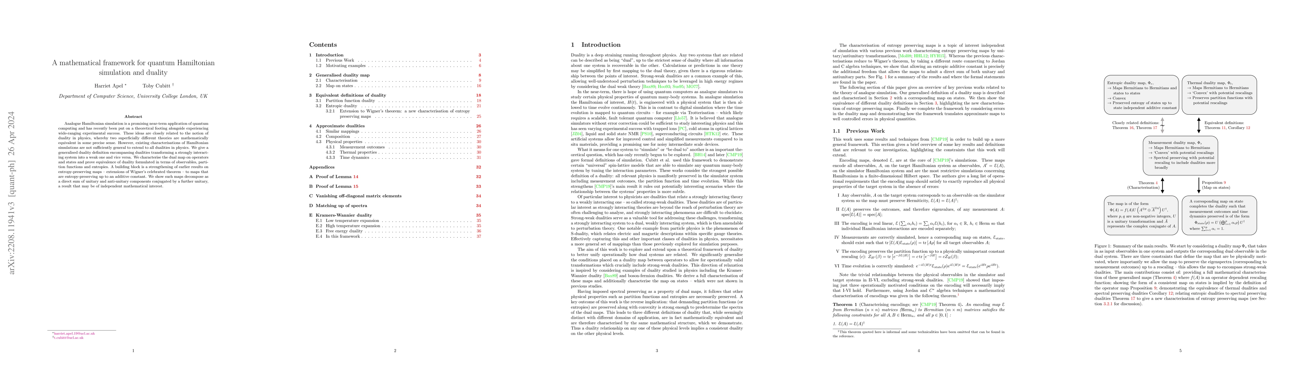 Thumbnail for A mathematical framework for quantum Hamiltonian simulation and duality