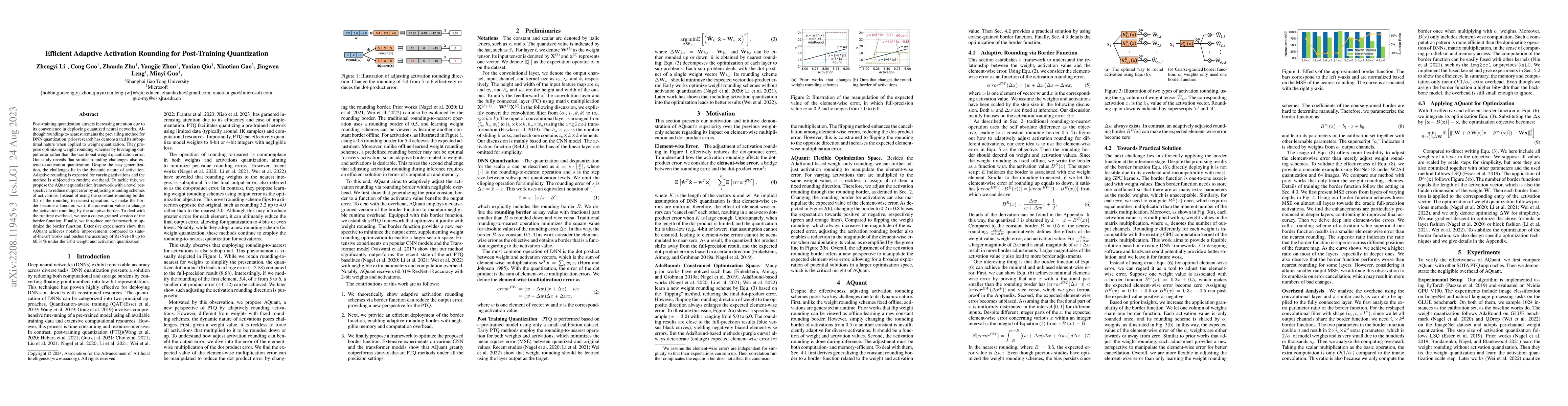 Thumbnail for Efficient Adaptive Activation Rounding for Post-Training Quantization