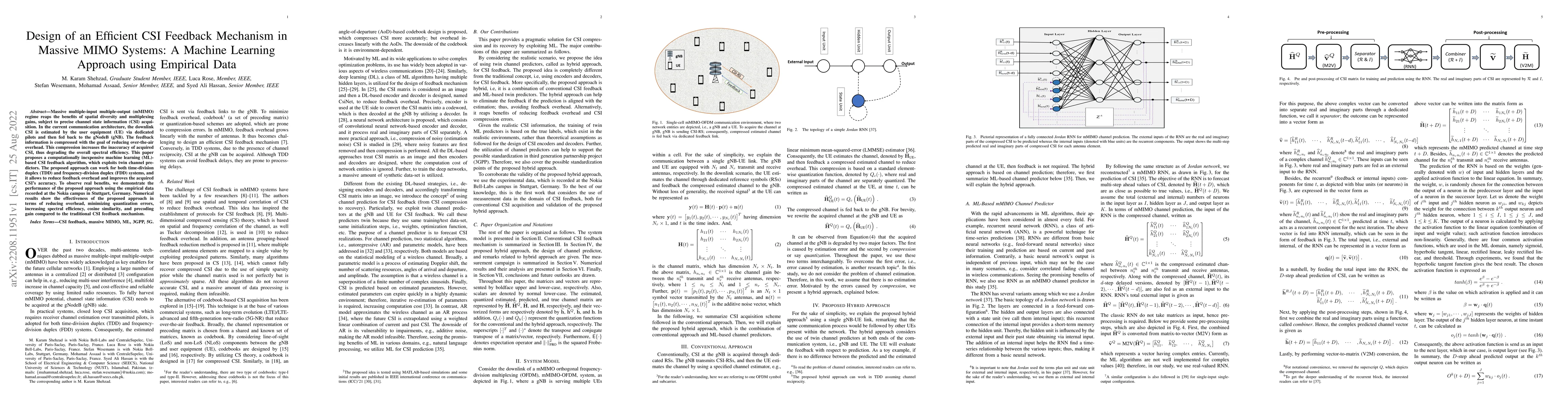 Thumbnail for Design of an Efficient CSI Feedback Mechanism in Massive MIMO Systems: A
  Machine Learning Approach using Empirical Data