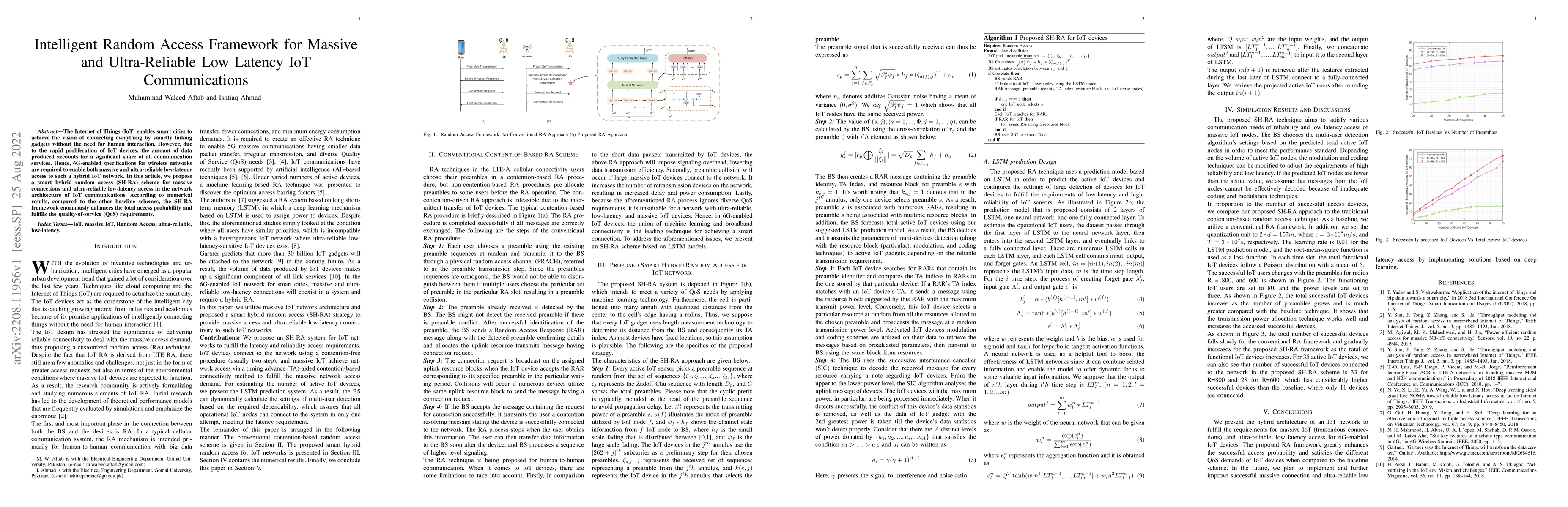 Thumbnail for Intelligent Random Access Framework for Massive and Ultra-Reliable Low
  Latency IoT Communications