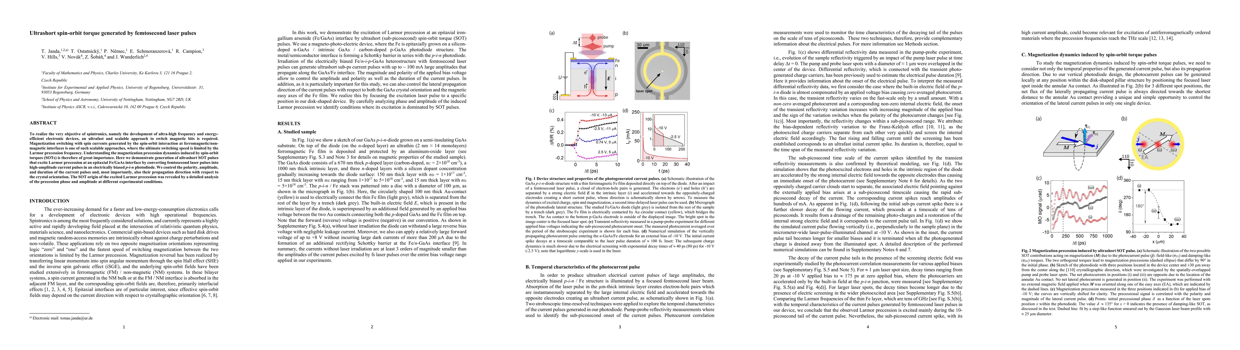 Thumbnail for Ultrashort spin-orbit torque generated by femtosecond laser pulses
