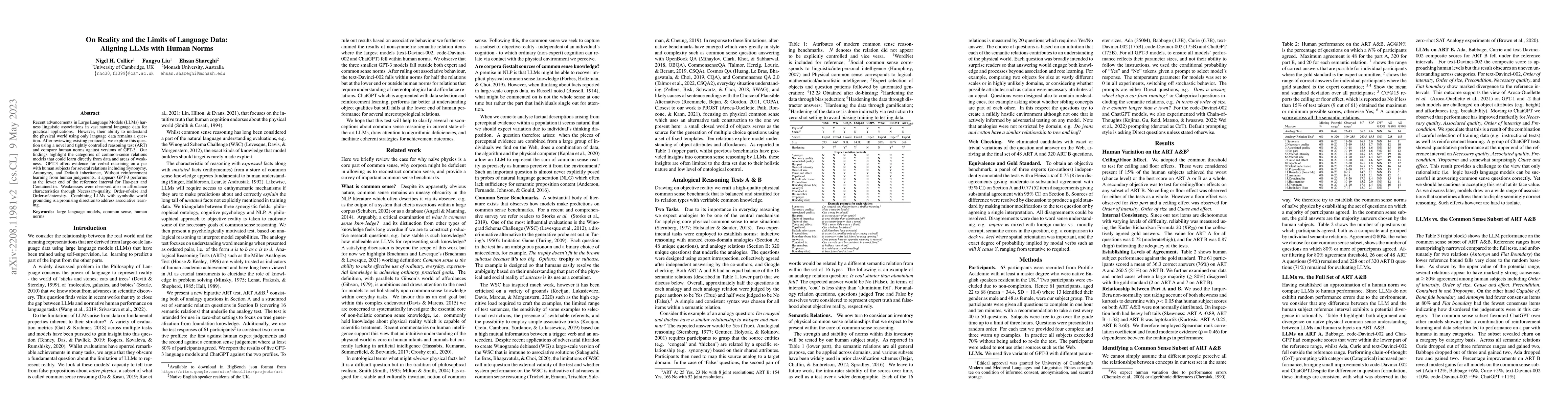 Thumbnail for On Reality and the Limits of Language Data: Aligning LLMs with Human
  Norms