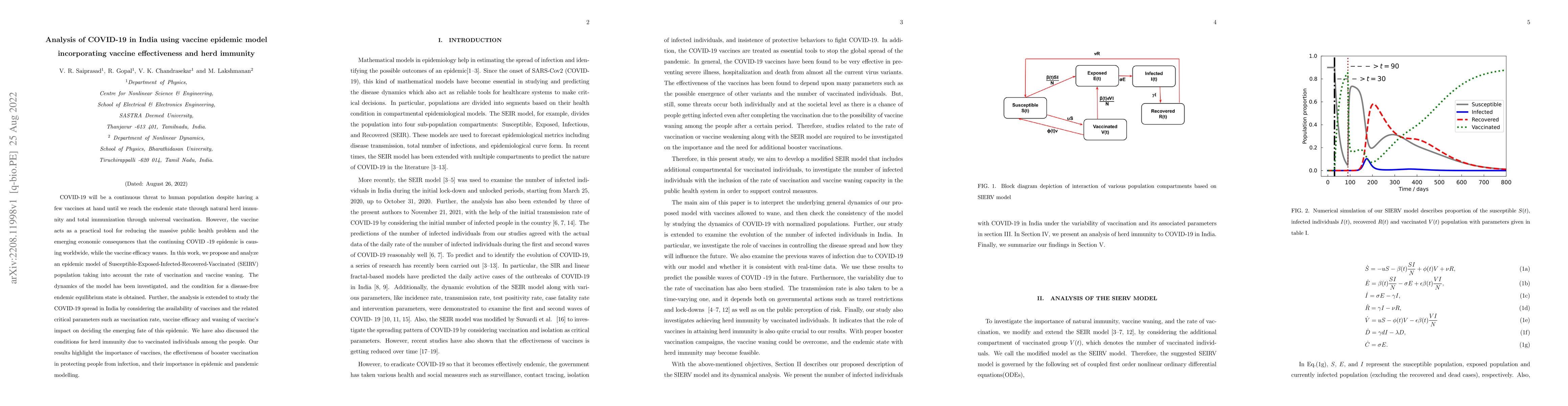 Thumbnail for Analysis of COVID-19 in India using vaccine epidemic model incorporating
  vaccine effectiveness and herd immunity