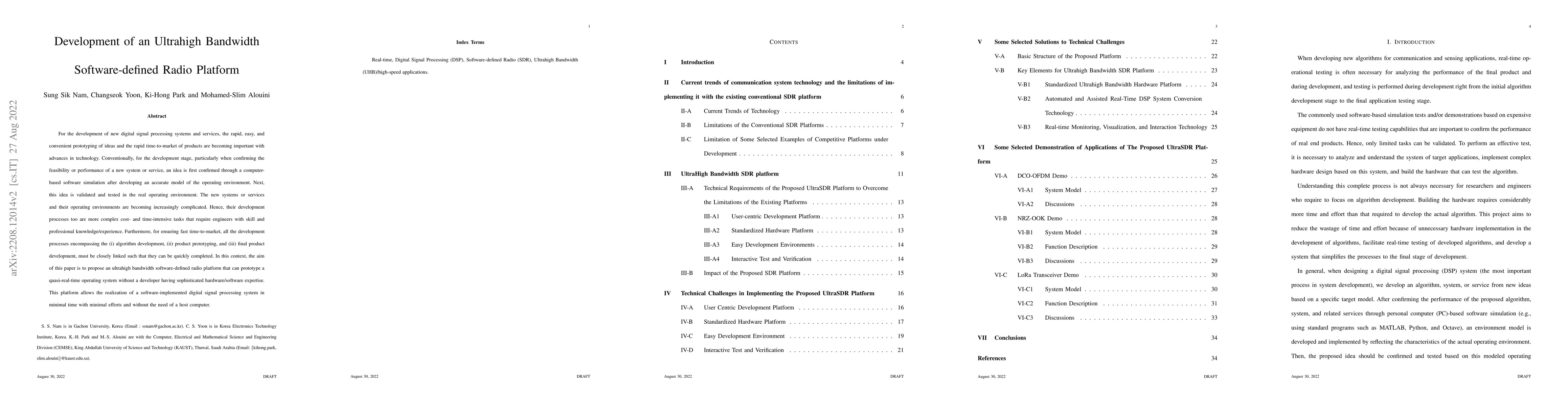 Thumbnail for Technical Report: Development of an Ultrahigh Bandwidth Software-defined
  Radio Platform