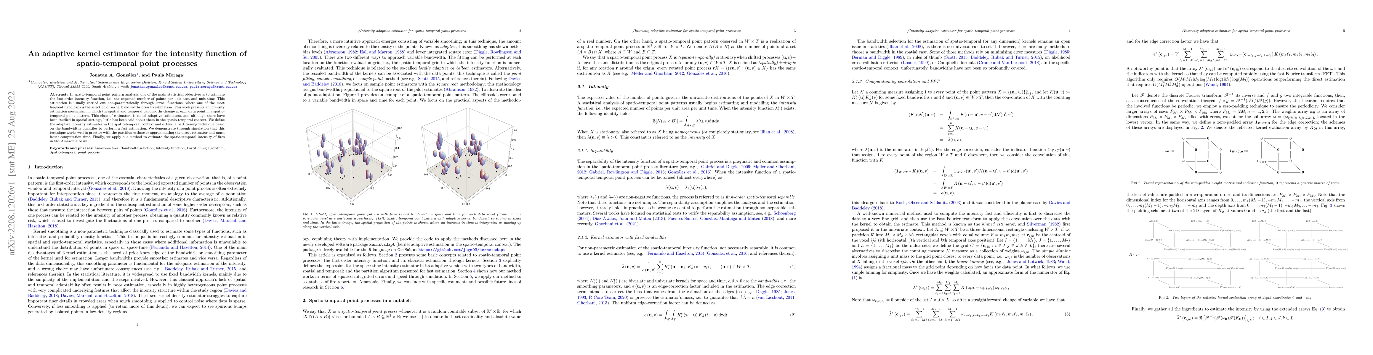Thumbnail for An adaptive kernel estimator for the intensity function of
  spatio-temporal point processes