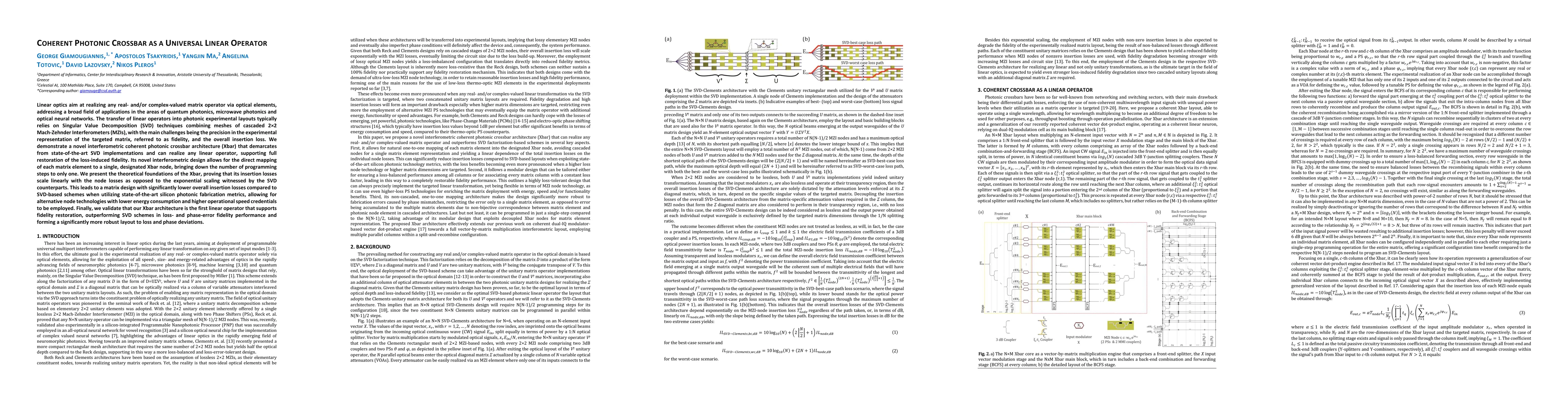 Thumbnail for Coherent photonic crossbar as a universal linear operator