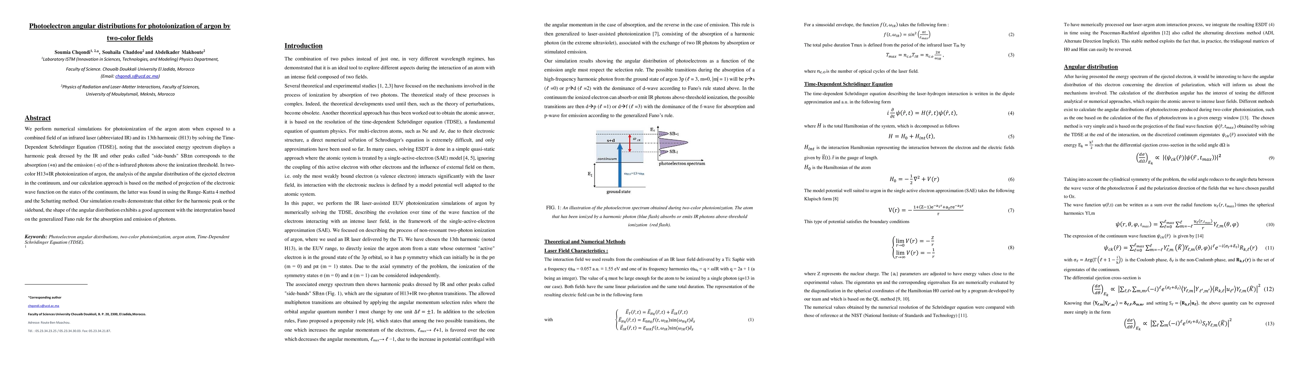 Thumbnail for Photoelectron angular distributions for photoionization of argon by
  two-color fields