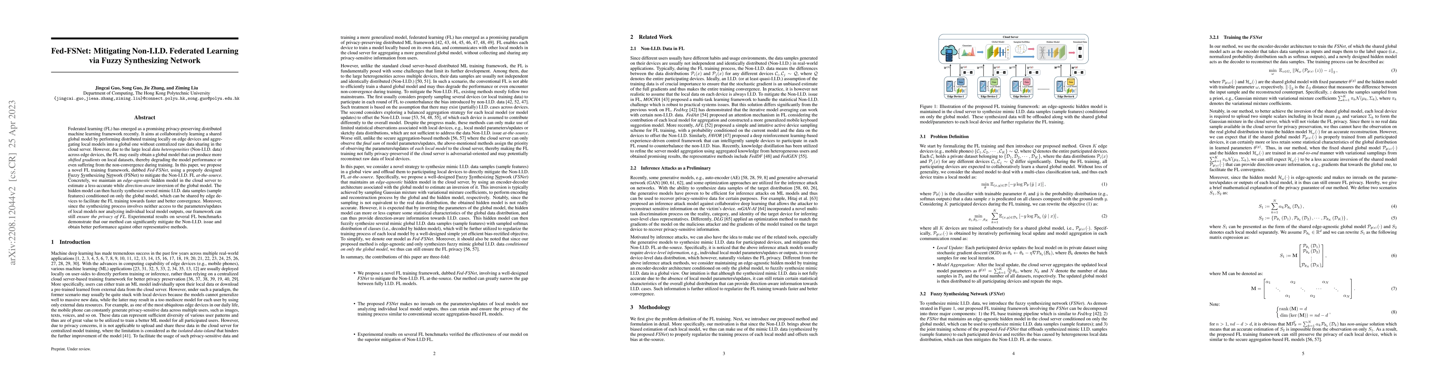 Thumbnail for Fed-FSNet: Mitigating Non-I.I.D. Federated Learning via Fuzzy
  Synthesizing Network