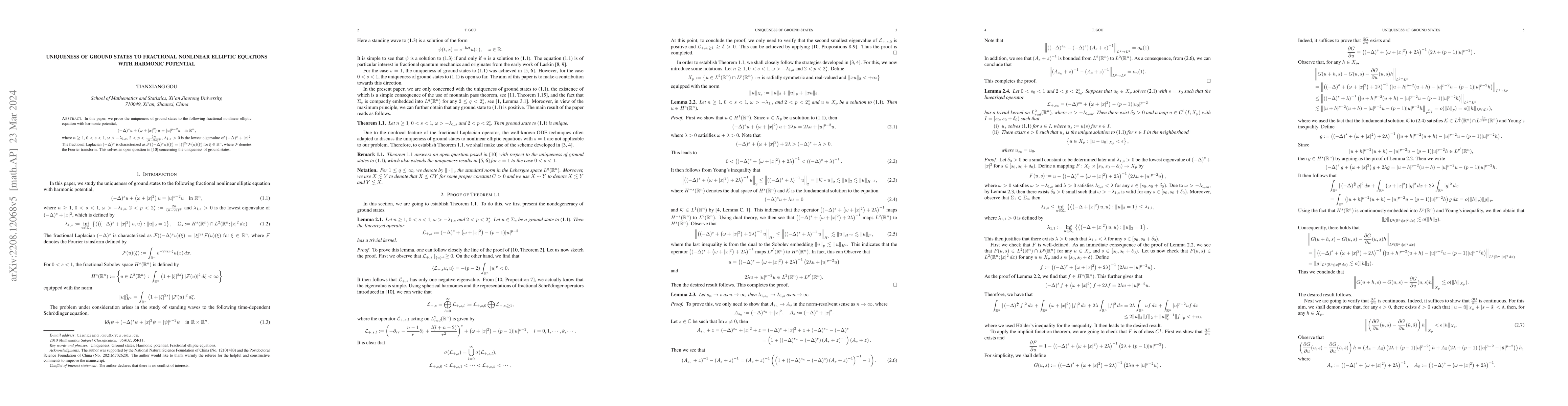 Thumbnail for Uniqueness of ground states to fractional nonlinear elliptic equations
  with harmonic potential