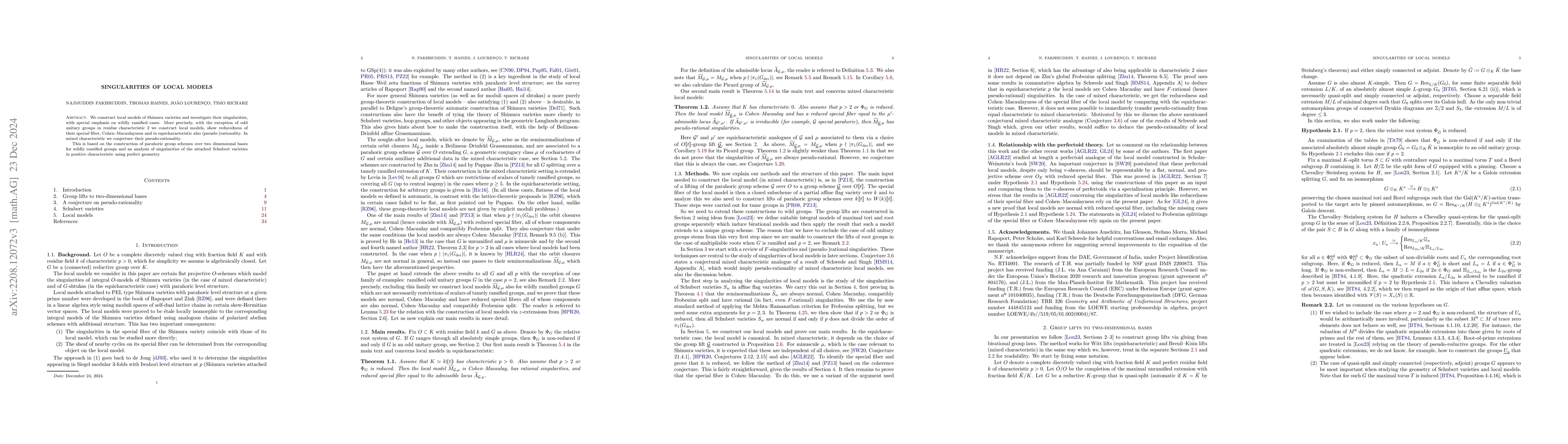 Thumbnail for Singularities of local models