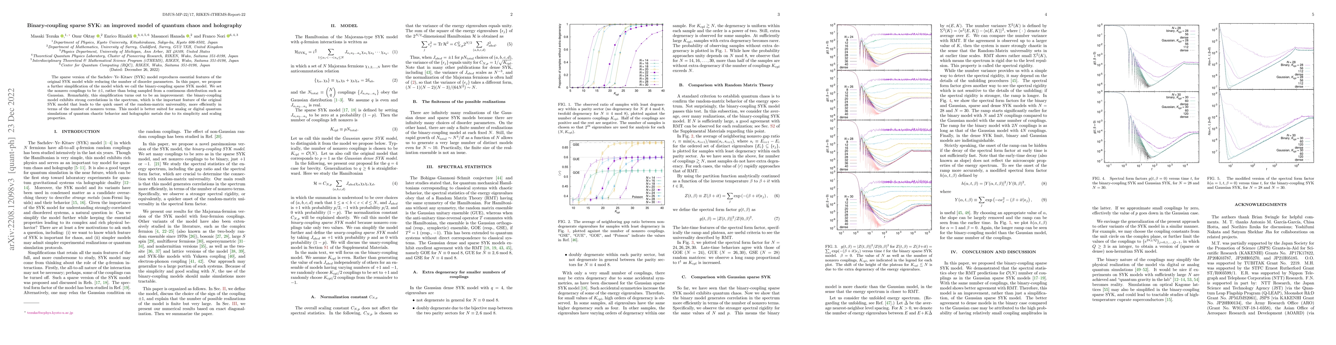 Thumbnail for Binary-coupling sparse SYK: an improved model of quantum chaos and
  holography