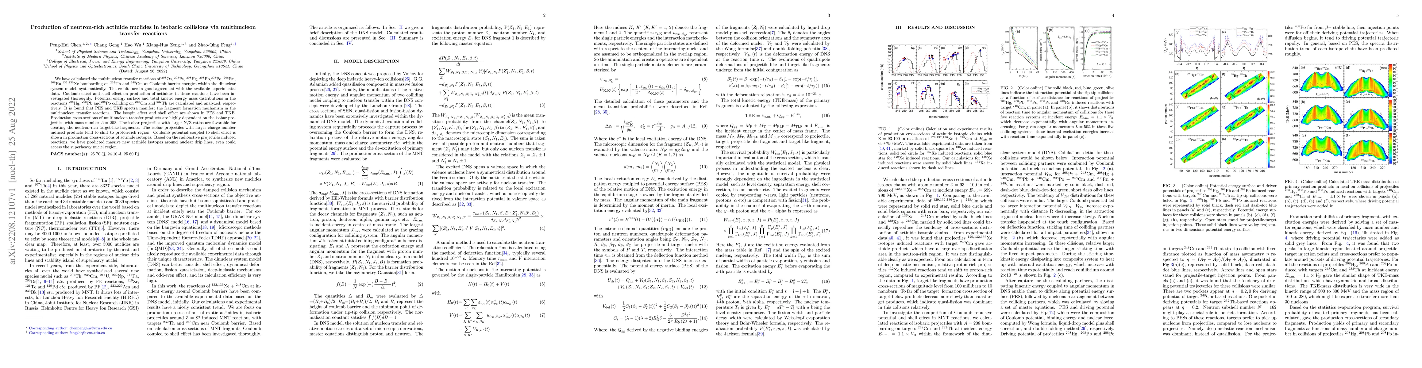 Thumbnail for Production of neutron-rich actinide nuclides in isobaric collisions via
  multinucleon transfer reactions