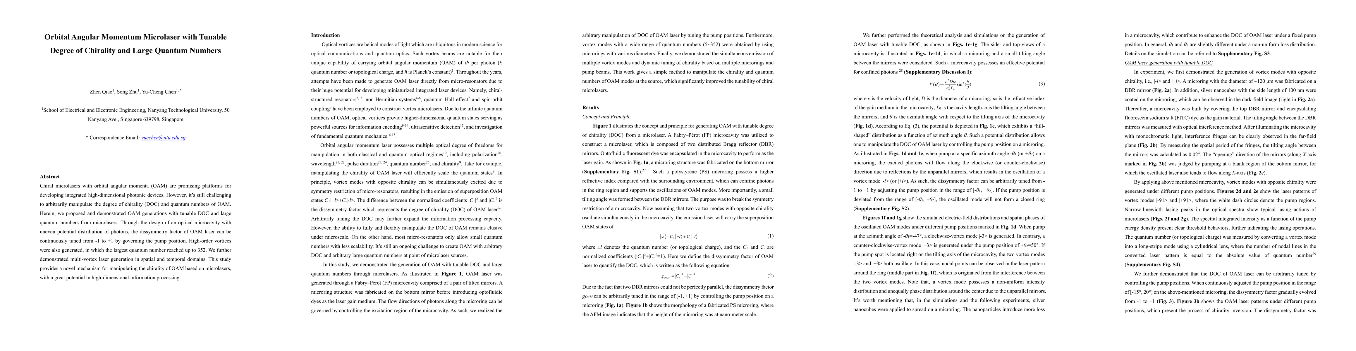 Thumbnail for Orbital Angular Momentum Microlaser with Tunable Degree of Chirality and
  Large Quantum Numbers