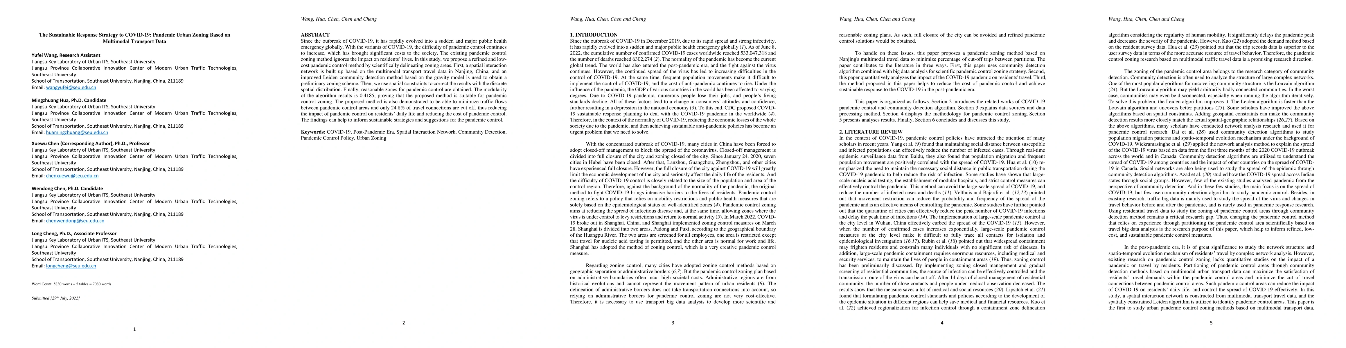 Thumbnail for The Sustainable Response Strategy to COVID-19: Pandemic Urban Zoning
  Based on Multimodal Transport Data
