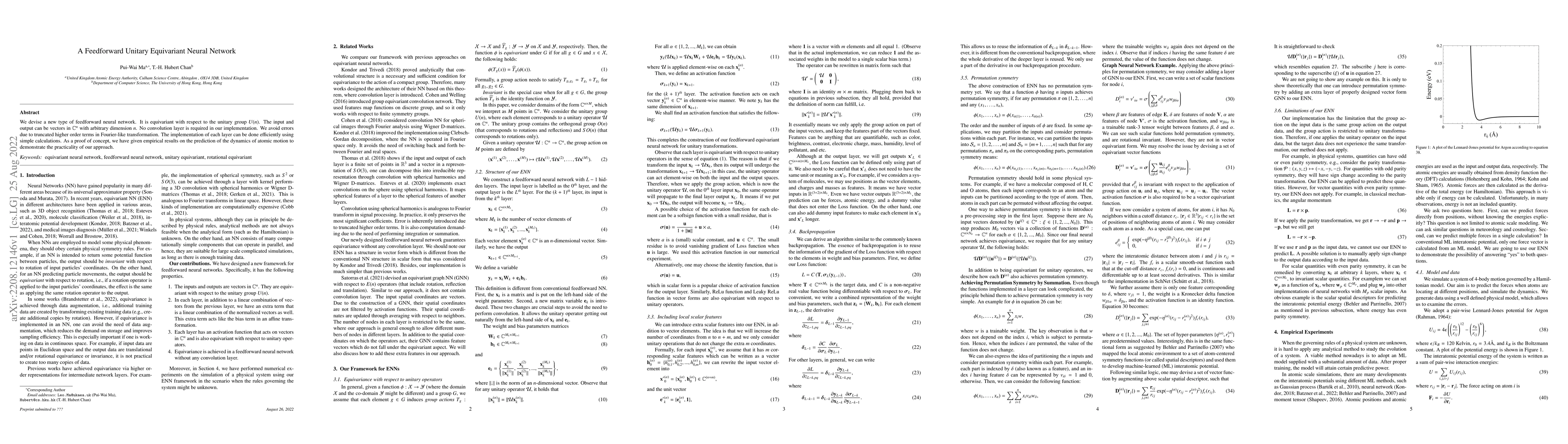 Thumbnail for A Feedforward Unitary Equivariant Neural Network