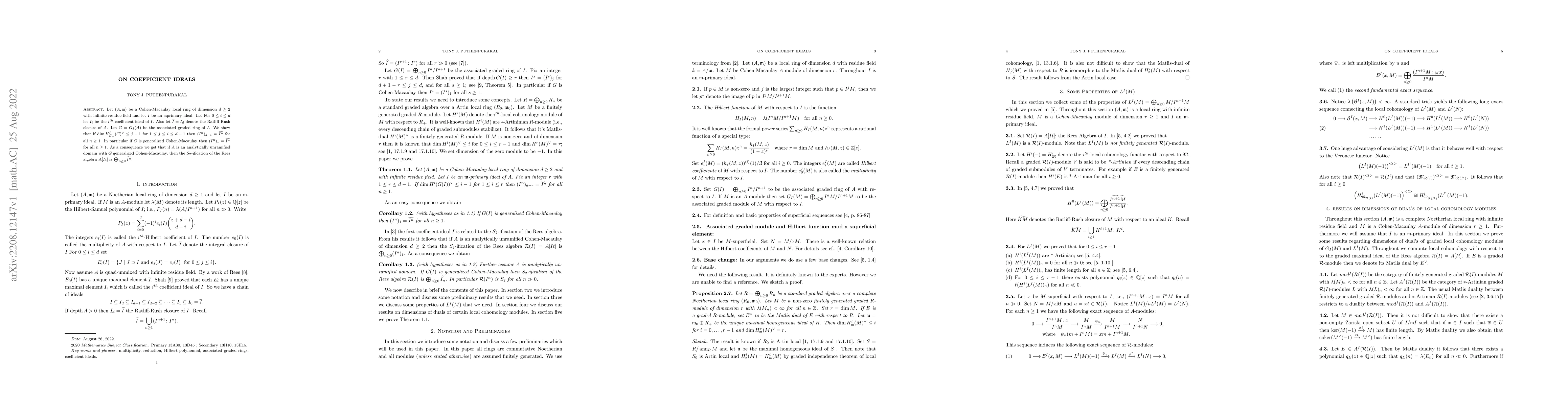 Thumbnail for On Coefficient ideals