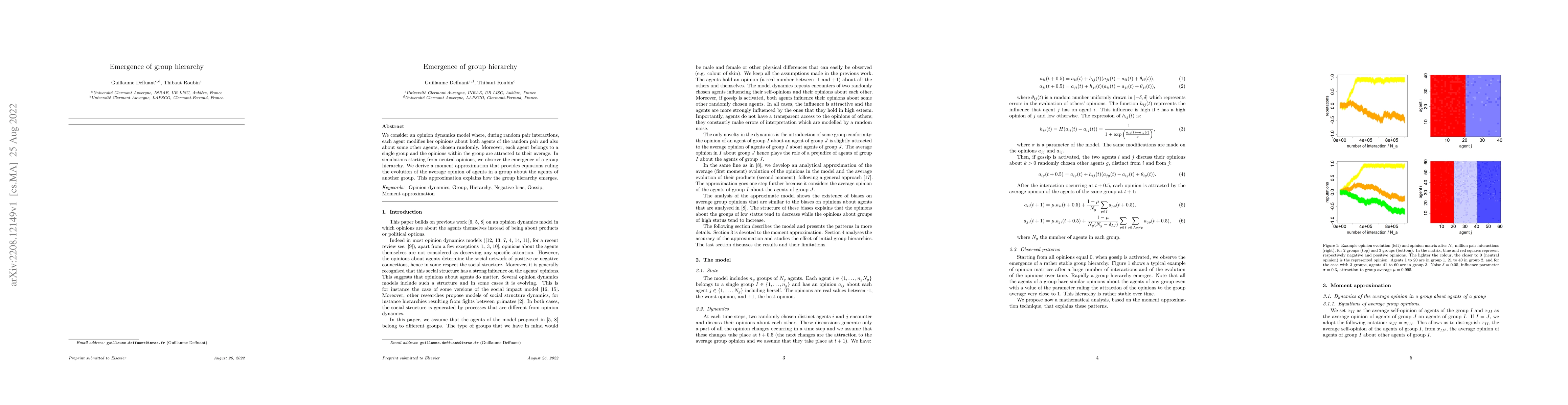 Thumbnail for Emergence of group hierarchy