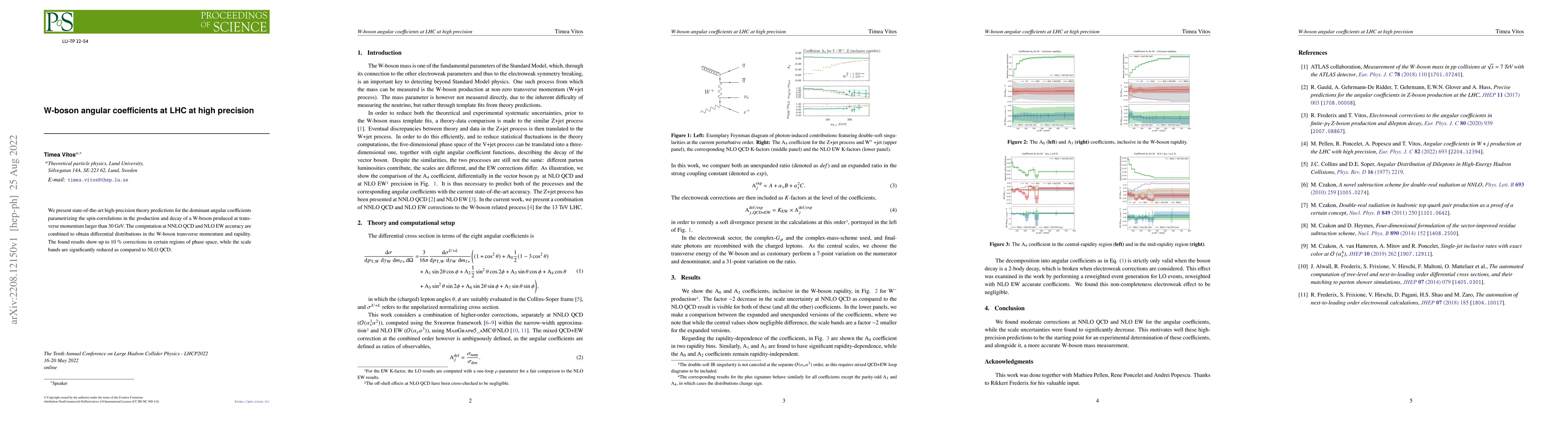 Thumbnail for W-boson angular coefficients at LHC at high precision