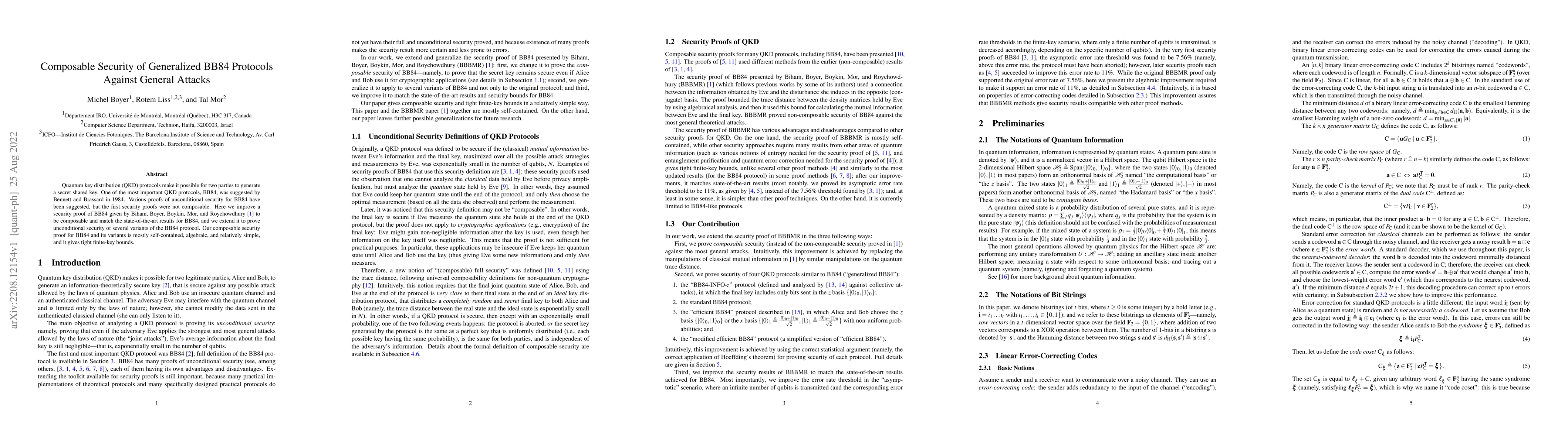 Thumbnail for Composable Security of Generalized BB84 Protocols Against General
  Attacks