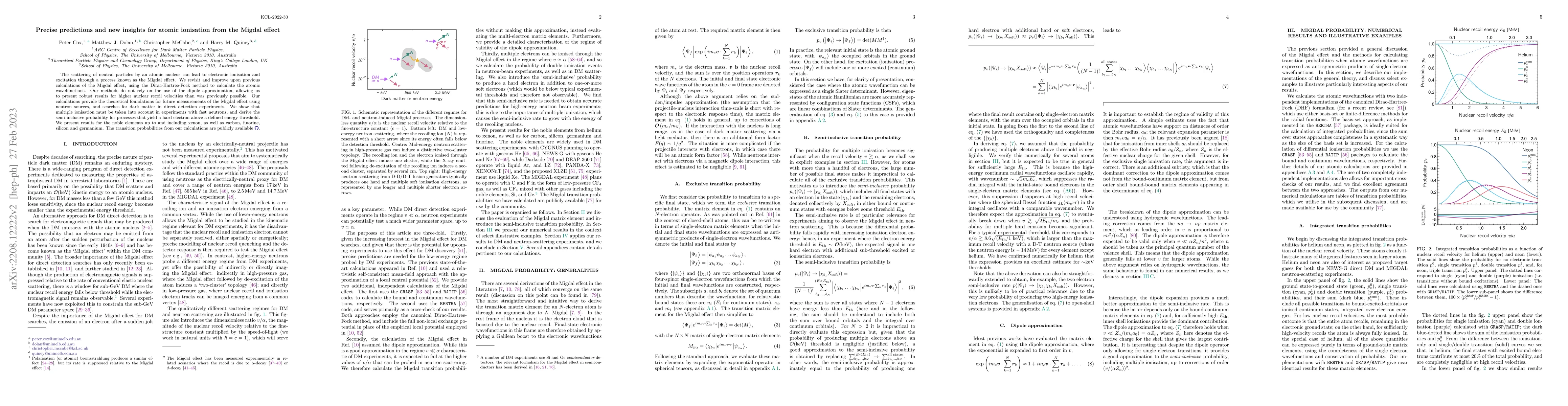 Thumbnail for Precise predictions and new insights for atomic ionisation from the
  Migdal effect