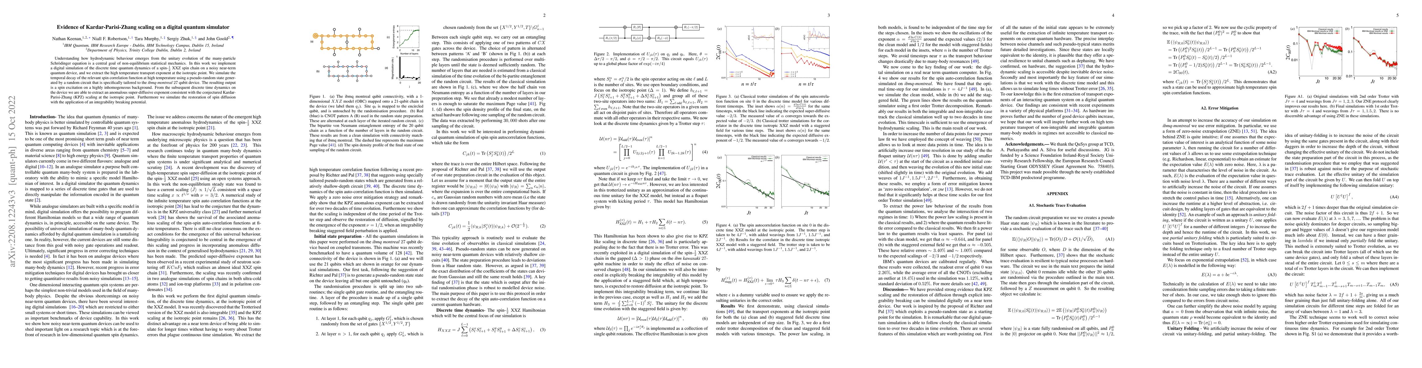 Thumbnail for Evidence of Kardar-Parisi-Zhang scaling on a digital quantum simulator
