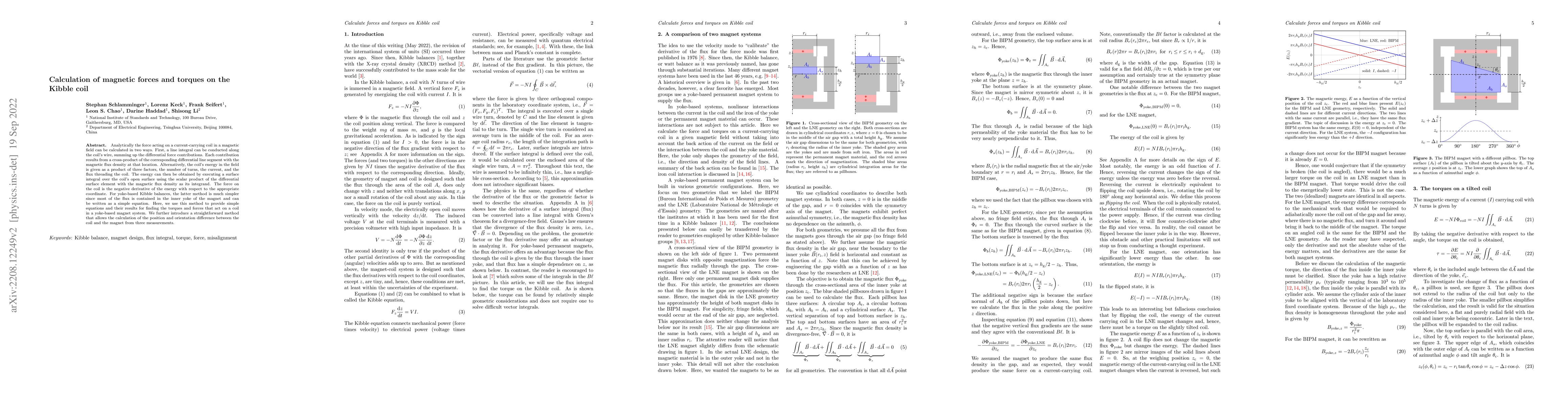 Thumbnail for Calculation of magnetic forces and torques on the Kibble coil
