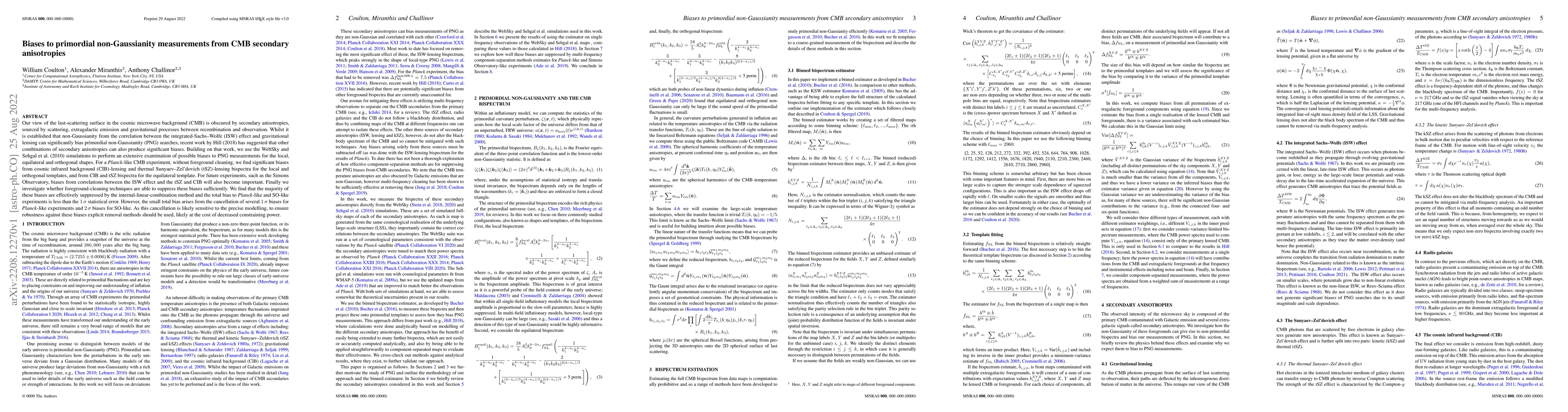 Thumbnail for Biases to primordial non-Gaussianity measurements from CMB secondary
  anisotropies