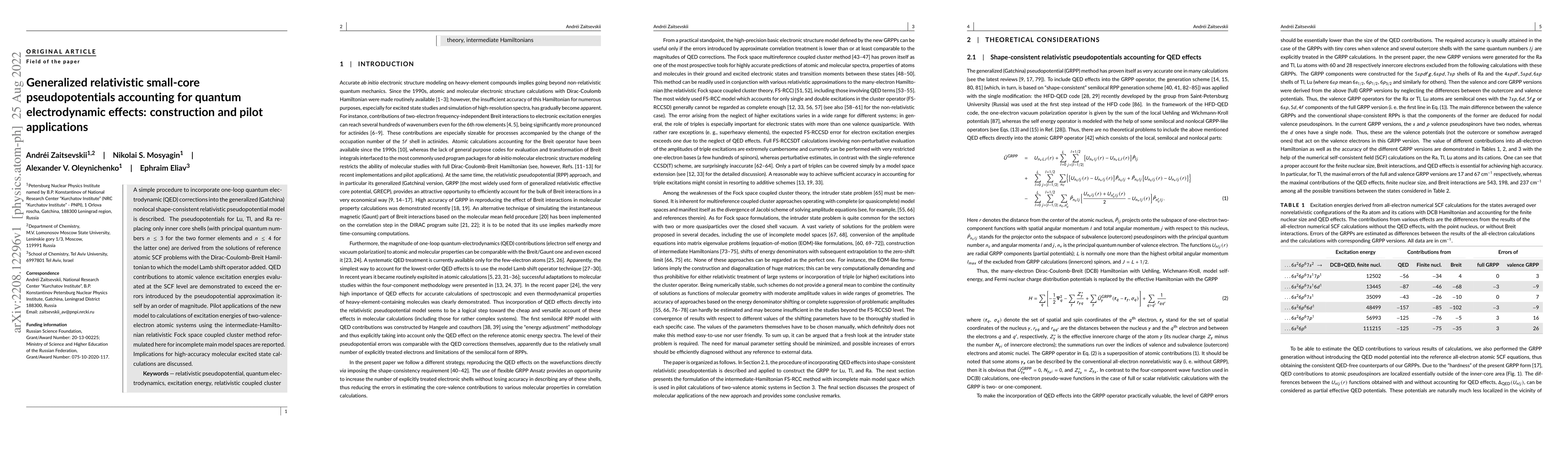 Thumbnail for Generalized relativistic small-core pseudopotentials accounting for
  quantum electrodynamic effects: construction and pilot applications