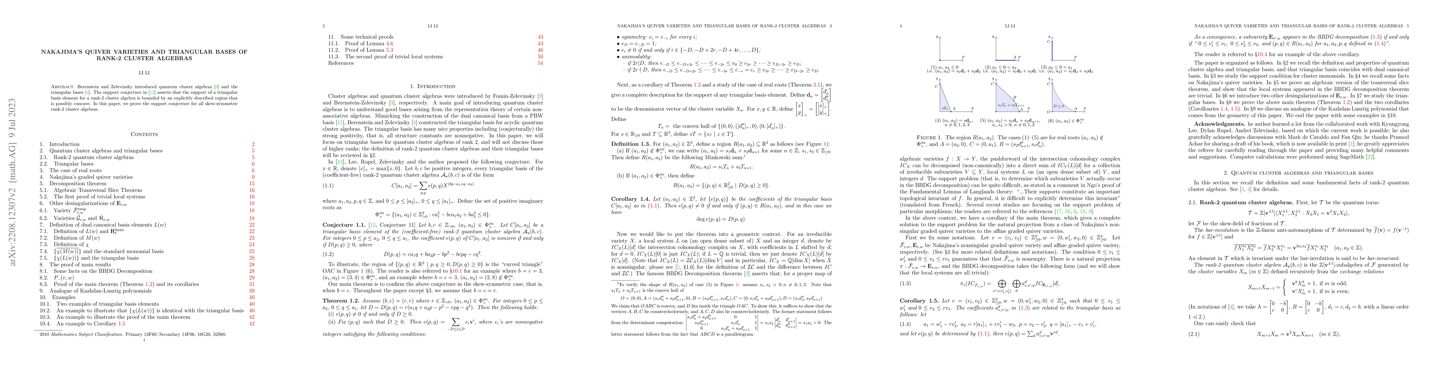 Thumbnail for Nakajima's quiver varieties and triangular bases of rank-2 cluster
  algebras
