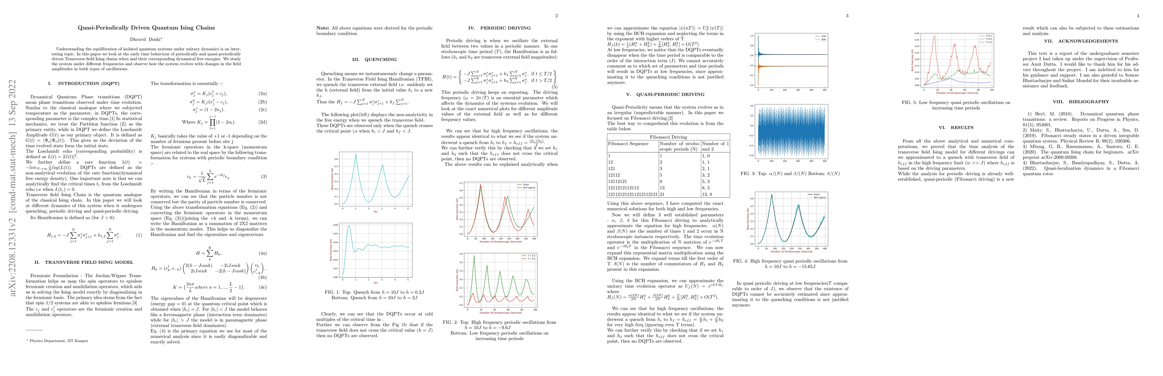 Thumbnail for Quasi-Periodically Driven Quantum Ising Chains
