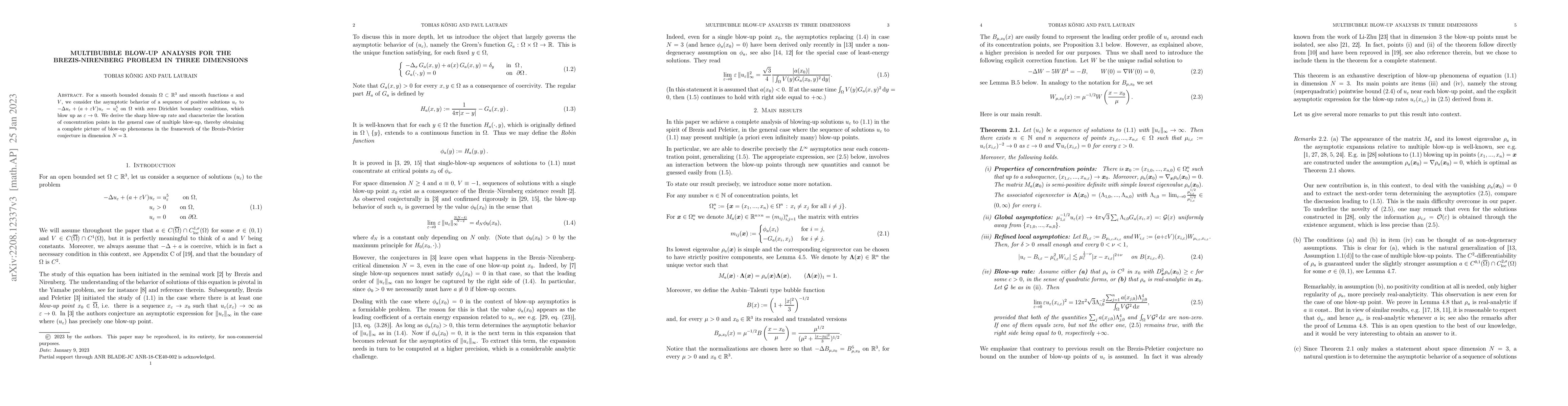 Thumbnail for Multibubble blow-up analysis for the Brezis-Nirenberg problem in three
  dimensions