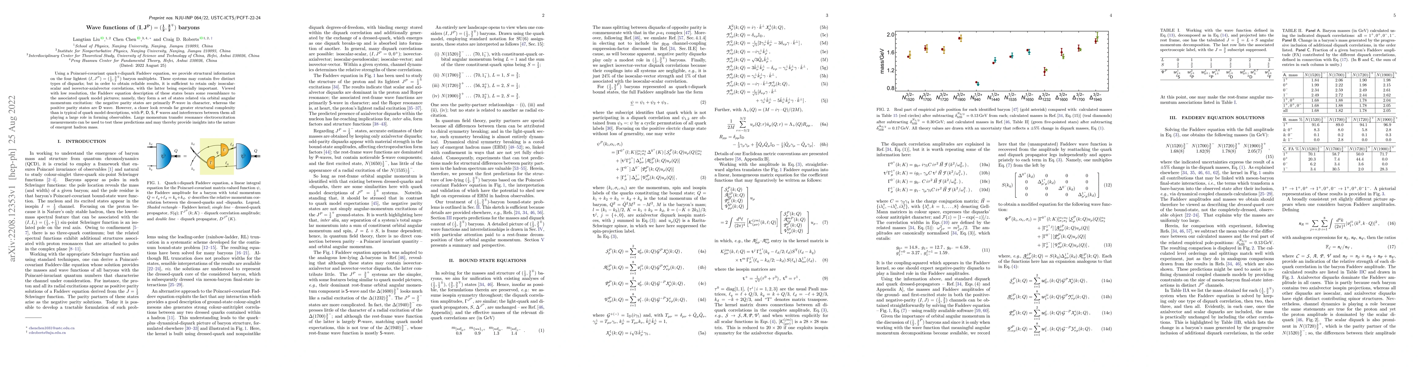 Thumbnail for Wave functions of $(I,J^P) = (\tfrac{1}{2},\tfrac{3}{2}^\mp)$ baryons