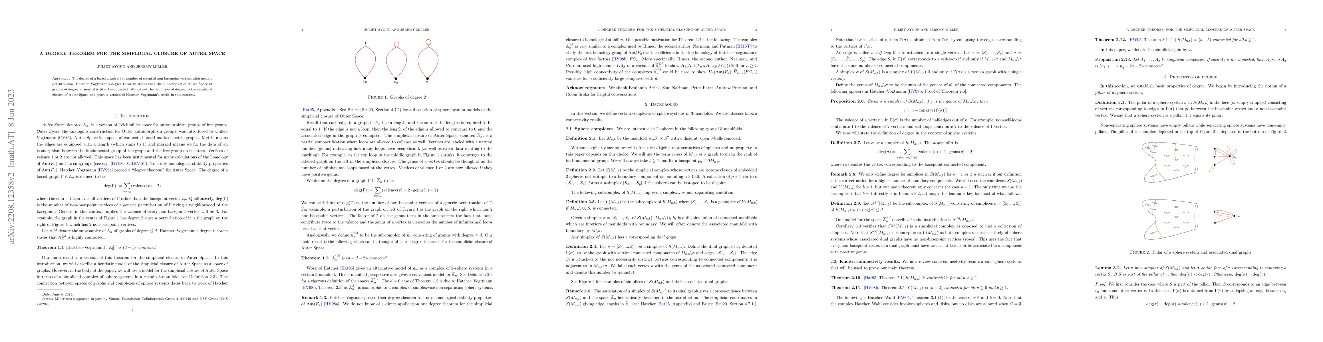 Thumbnail for A degree theorem for the simplicial closure of Auter space