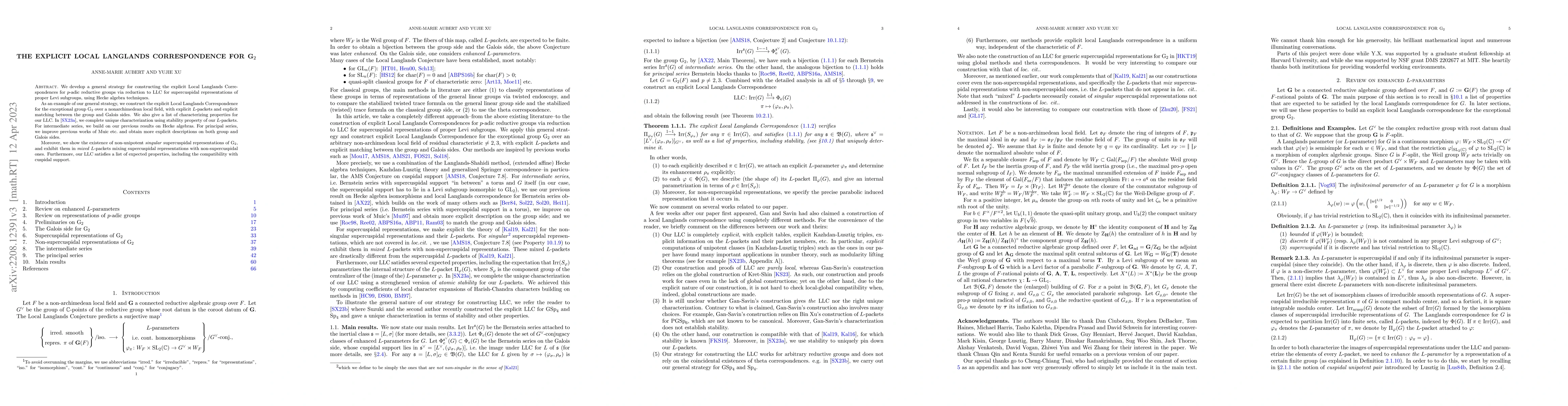 Thumbnail for The Explicit Local Langlands Correspondence for $G_2$