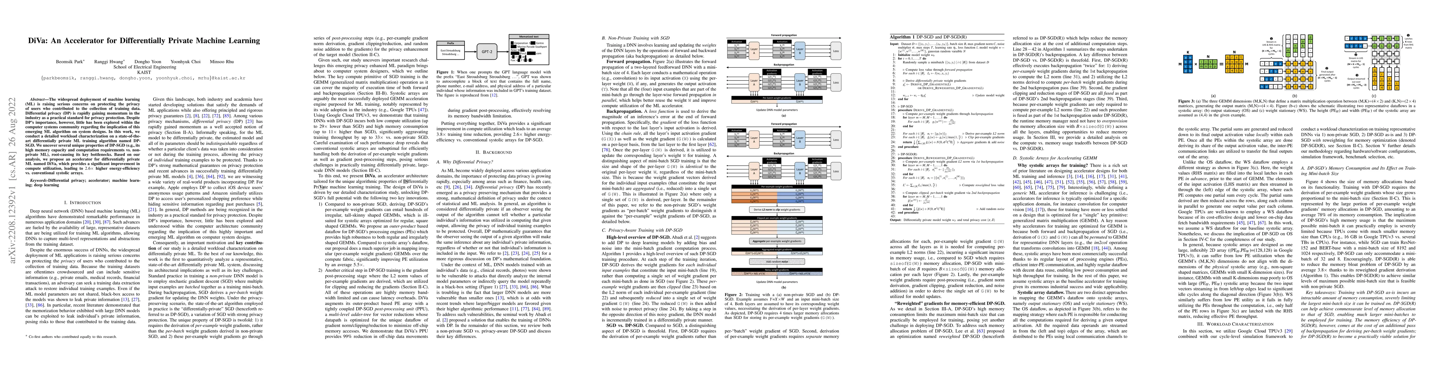 Thumbnail for DiVa: An Accelerator for Differentially Private Machine Learning