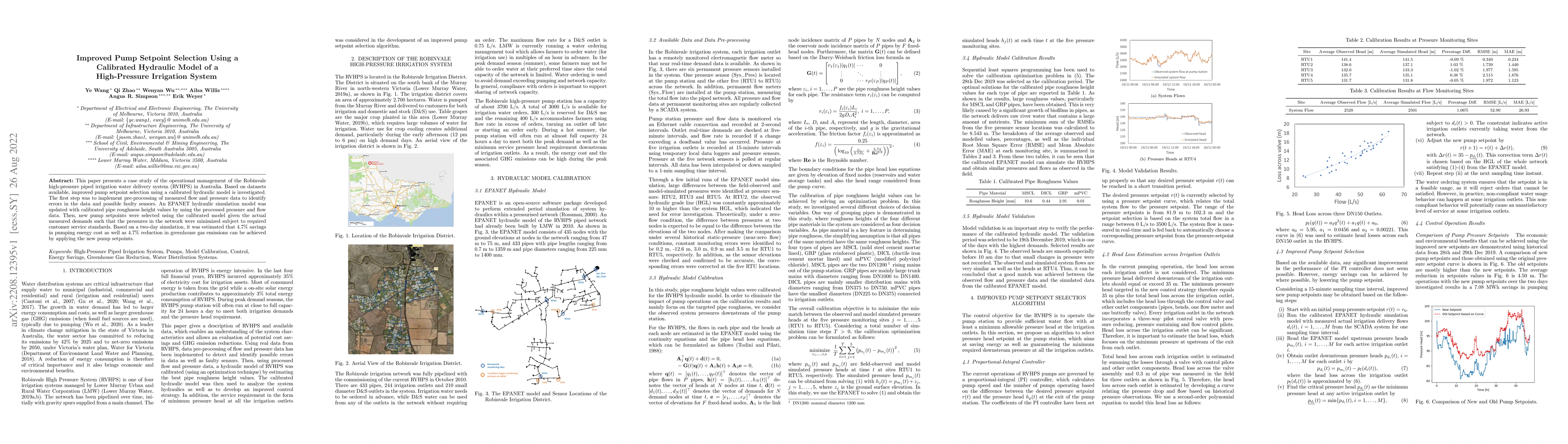 Thumbnail for Improved Pump Setpoint Selection Using a Calibrated Hydraulic Model of a
  High-Pressure Irrigation System