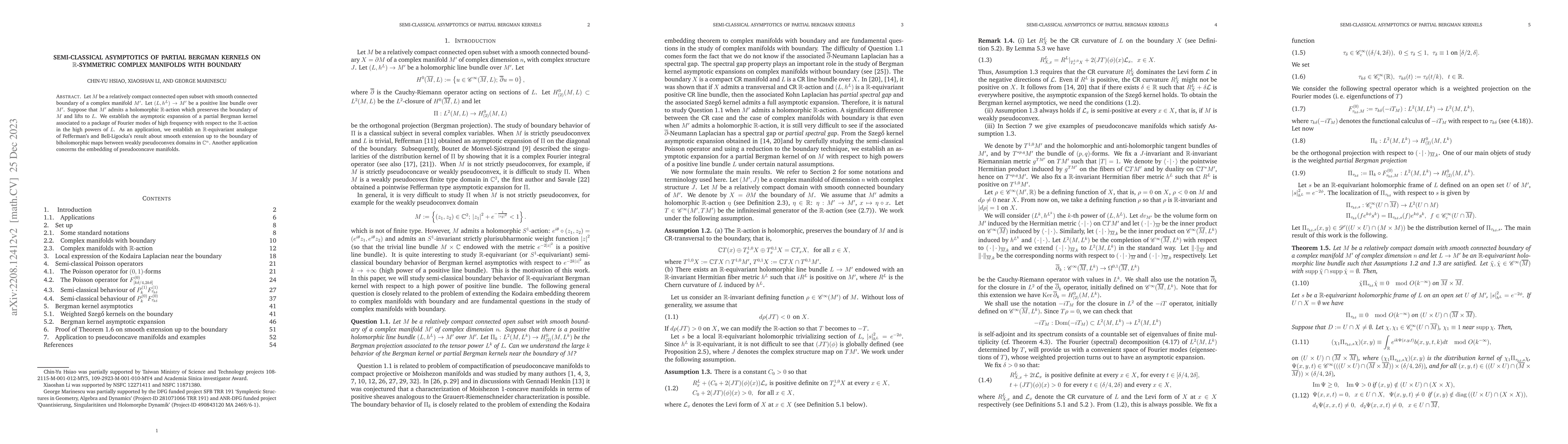 Thumbnail for Semi-classical asymptotics of partial Bergman kernels on
  $\mathbb{R}$-symmetric complex manifolds with boundary
