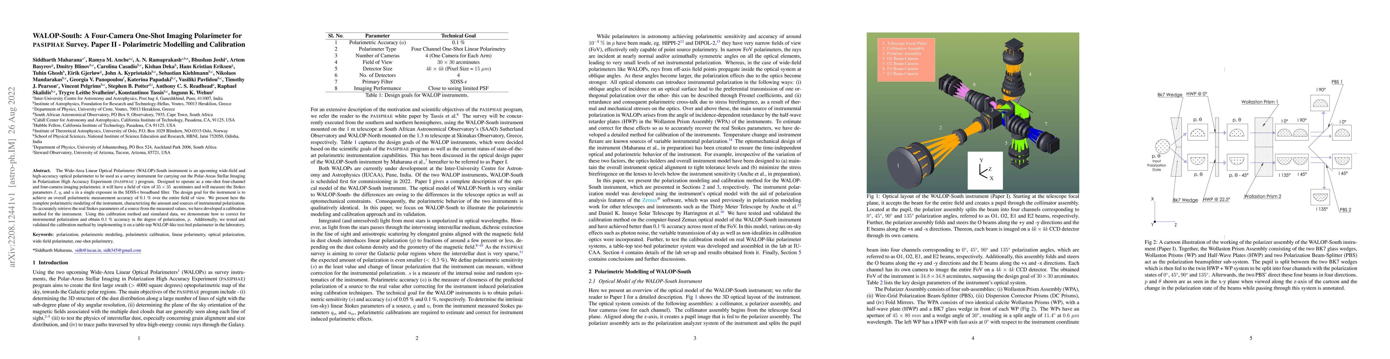 Thumbnail for WALOP-South: A Four-Camera One-Shot Imaging Polarimeter for PASIPHAE
  Survey. Paper II -- Polarimetric Modelling and Calibration