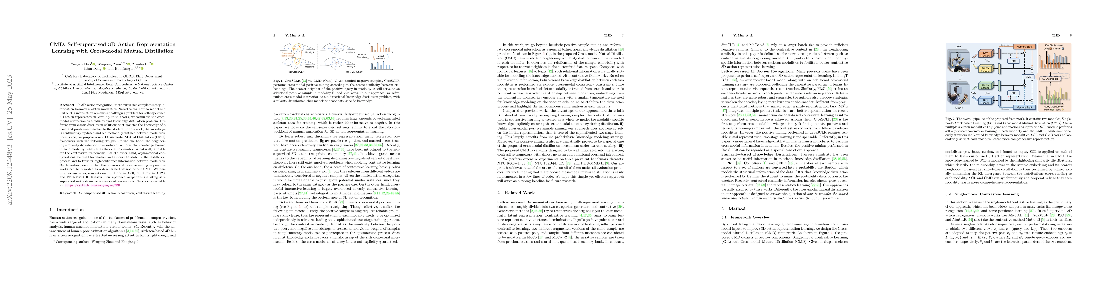 Thumbnail for CMD: Self-supervised 3D Action Representation Learning with Cross-modal
  Mutual Distillation