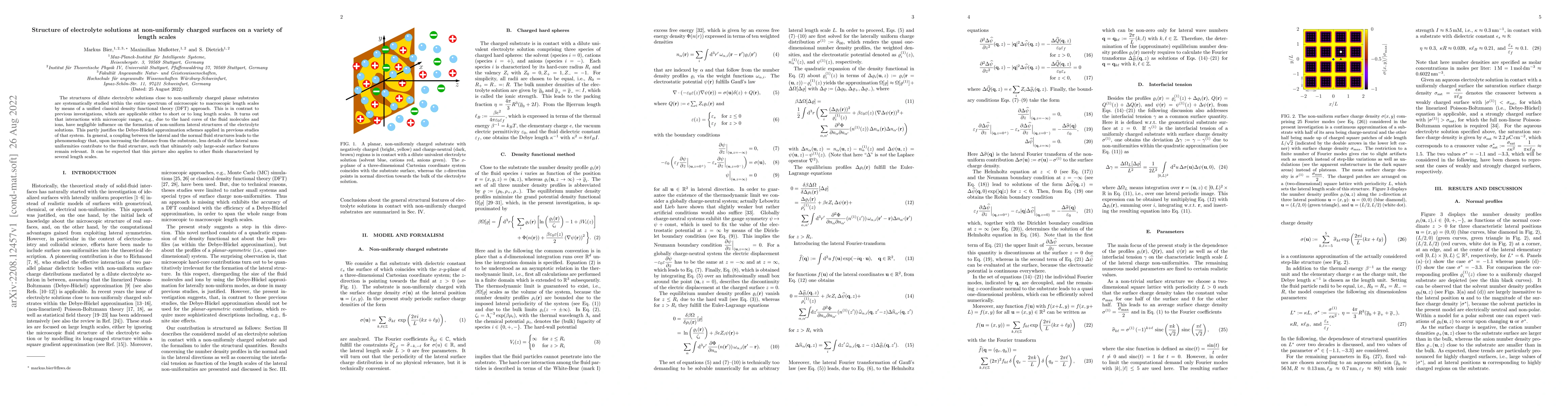 Thumbnail for Structure of electrolyte solutions at non-uniformly charged surfaces on
  a variety of length scales