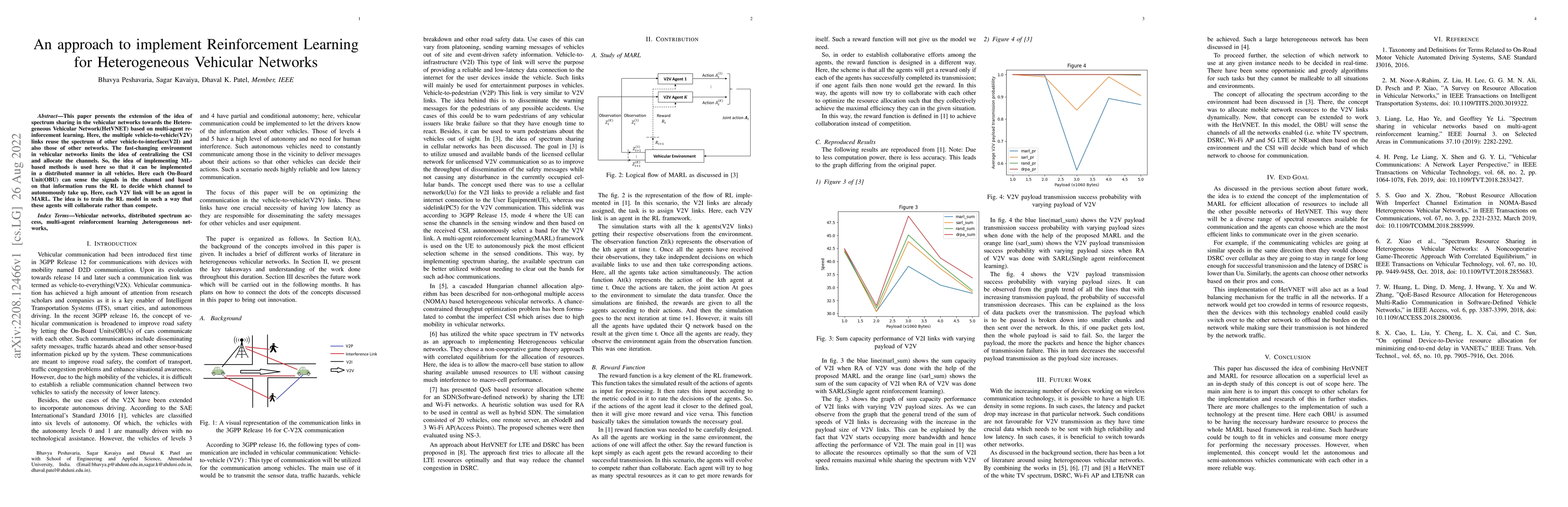 Thumbnail for An approach to implement Reinforcement Learning for Heterogeneous
  Vehicular Networks