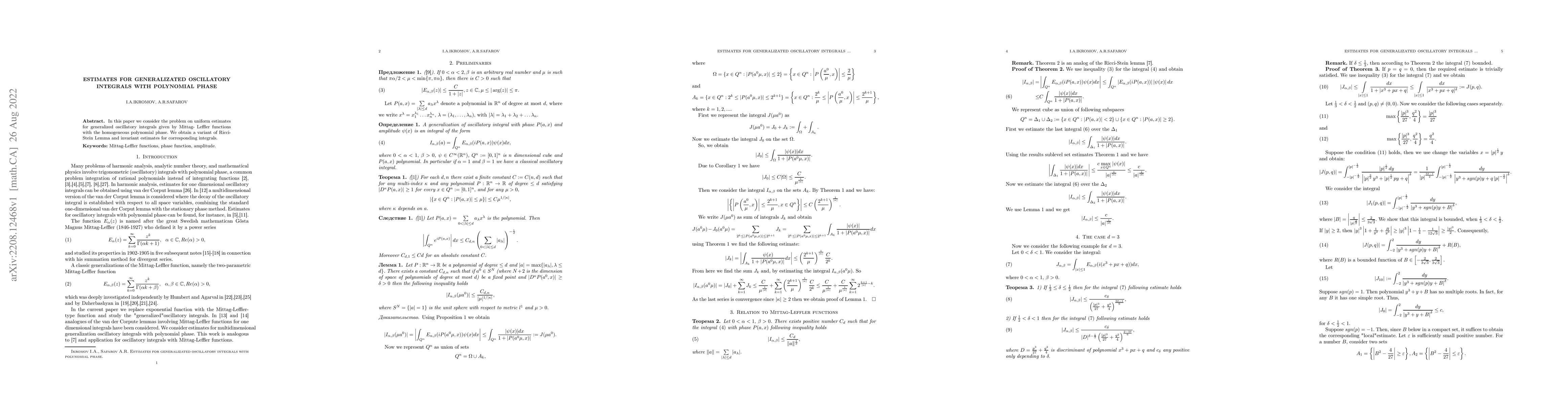 Thumbnail for Estimates for generalizated oscillatory integrals with polynomial phase