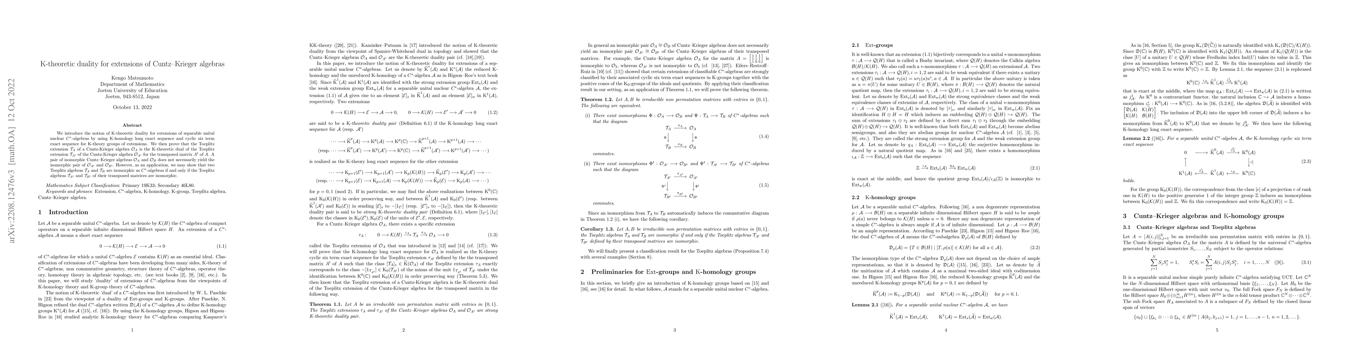 Thumbnail for K-theoretic duality for extensions of Cuntz-Krieger algebras