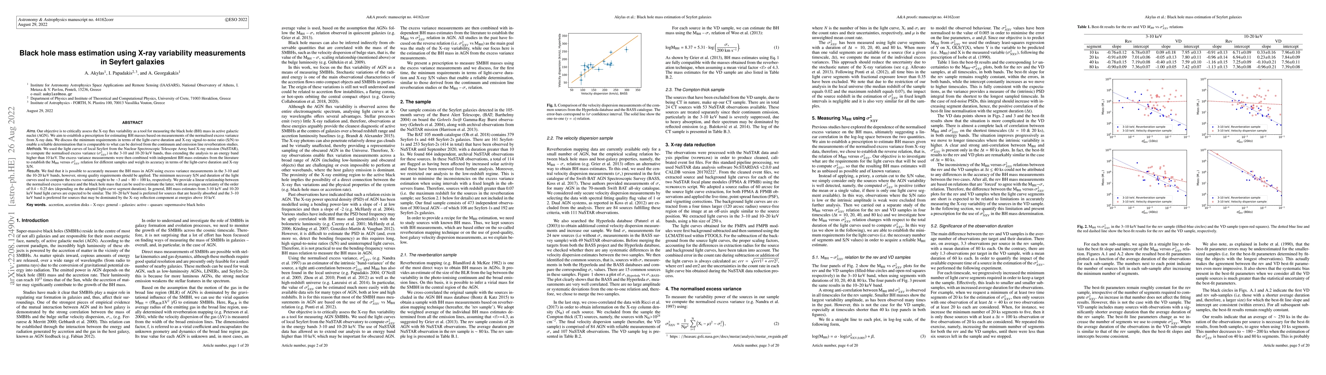 Thumbnail for Black hole mass estimation using X-ray variability measurements in
  Seyfert galaxies